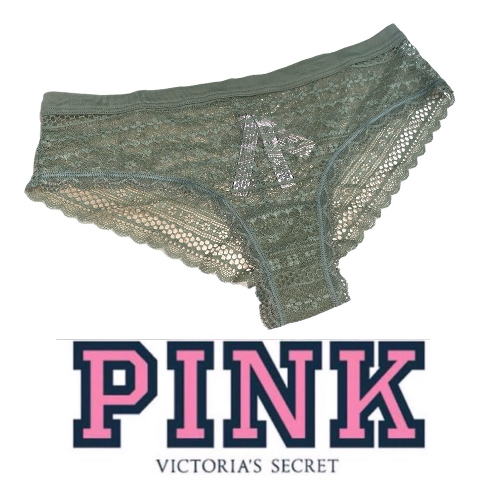 PINK Victoria's Secret Lace‎ Hipster Panty - Green Panties Underwear- P120 M